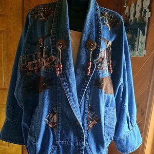 Women's  Size S/M Vintage Western Style Denim Jacket